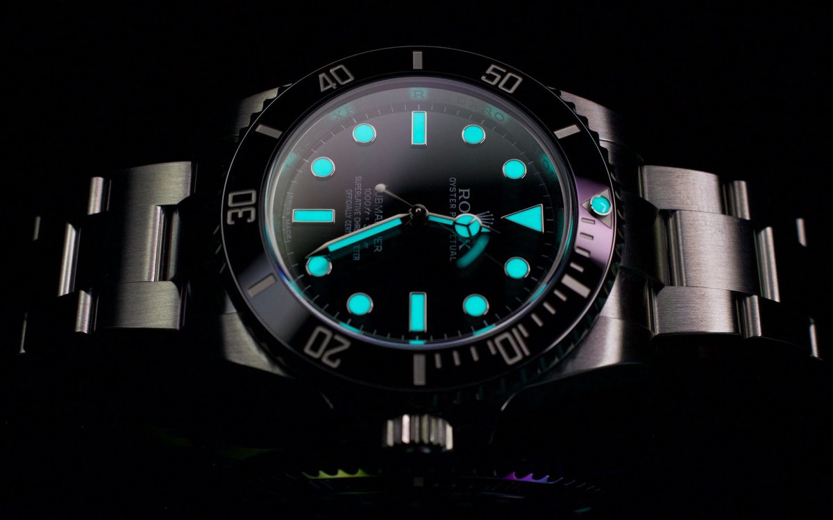 Glowing Rolex watch